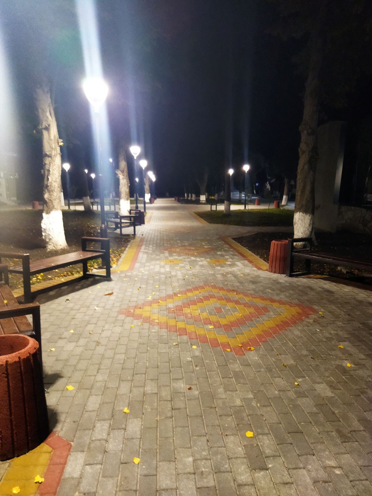 Паркова алея з декоративною бруківкою